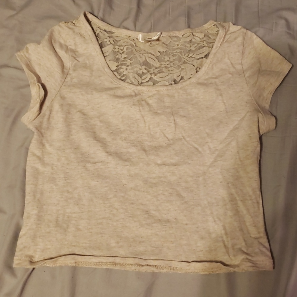 Lace back crop top